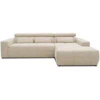 DOMO. Collection Brandon Ecksofa, Sofa mit Rückenfunktion in L-Form, Polsterecke, Eckgarnitur, beige, 285 x 175 cm
