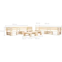 vidaXL 6-tlg. Paletten-Lounge-Set Holz Natur