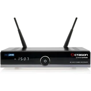 Octagon SF8008 Supreme 4K UHD Combo Receiver, DVB-S2X + DVB-C/T2 500GB HDD - Schwarz