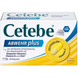 Cetebe Abwehr plus Vitamin C+Vitamin D3+Zink Kaps. 30 St