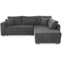 Ecksofa Jamell Cord Grau Dunkelgrau