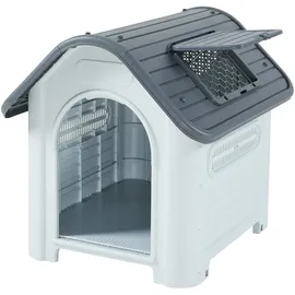 [en.casa] Hundehütte Bello 87 x 72 x 75 cm grau