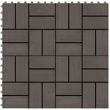 vidaXL Terrassenfliesen 11 Stück WPC 30 x 30 cm 1 qm Dunkelbraun