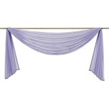 Nicole Knupfer 1er-Pack Querbehang Transparente Voile Schals Deko Einfarbige Gardinen Dekoschals Vorhang für Schlafzimmer Wohnzimmer Hochzeit (Lila,140 * 300cm)