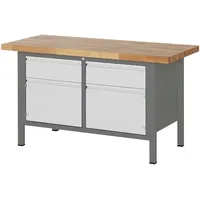 Stier Höhenverstellbare Werkbank Premium mit 2 Schubladen und 2