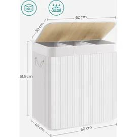 Songmics Wäschekorb mit Deckel 150L weiß