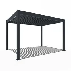 Weide E-Deluxe | elektrische Pergola mit LED | Voll Aluminium | 3 x 4 M | motorisiertes Lamellendach anthrazit