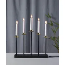 Star Trading Fensterleuchter"Greta", 5-flammig Farbe: schwarz/messing Teller, ca. 36x31 cm