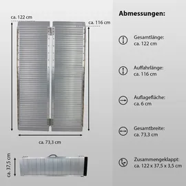 Trutzholm Rollstuhlrampe klappbar Alu grau 122 cm Laderampe bis 272 kg
