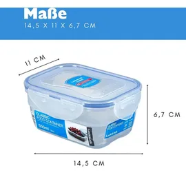 Lock & Lock Frischhaltedose rechteckig transparent 14,5 x 11 x 6,7 cm 0,55 l