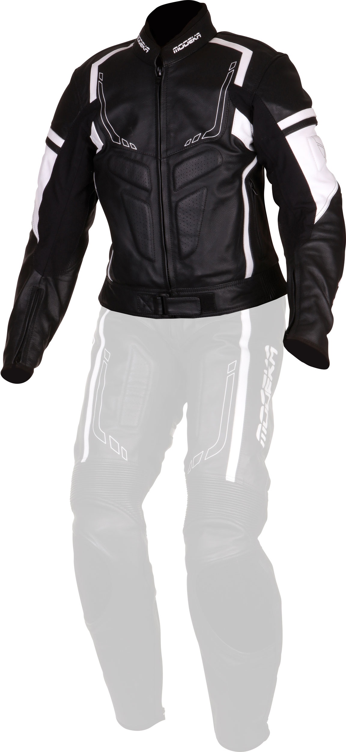 Modeka Chaser II leather jacket, Article de 2e choix - Noir/Blanc - 110