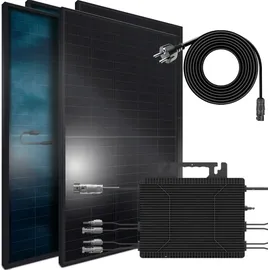 sunniva® Balkonkraftwerk FULL ALL BLACK BIFACIAL 2392W/2000W Solaranlage mit 2000W Astro Energy Micro Wechselrichter 4 x 460 W