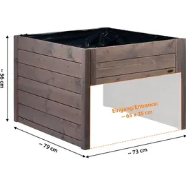 Dobar Mährobotergarage mit Pflanzkasten weiß