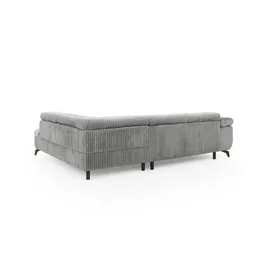 S-Style Ecksofa Cord 2-Sitzer Grau