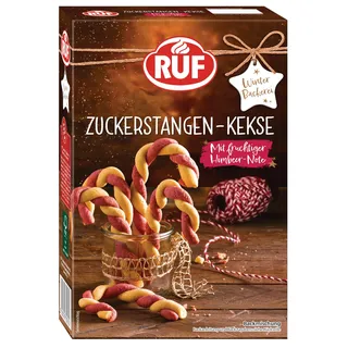 RUF Zuckerstangenkekse, winterliche Kekse aus der Weihnachtsbäckerei, mit fruchtiger Himbeernote, für den gemeinsamen Backspaß, als Geschenk oder Mitbringsel