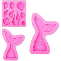 Aoi 3 Pack Silikon-Backform, Schokolade Formen Meerjungfrau Schwanz Form