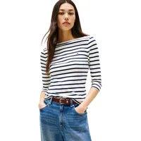 Tommy Hilfiger Damen Langarmshirt New Cody Slim U-Boot-Ausschnitt, Mehrfarbig