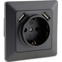 ChiliTec USB-Steckdose Unterputz Grau 2 St.