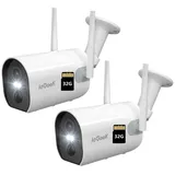 ieGeek Überwachungskamera 2K/3MP Überwachungskamera Aussen Akku WLAN Kabellose (Außenbereich Sicherheit, Baby Überwachung, Haustieren Überwachung, Innenbereich Sicherheit, Wild und Jagd, Überwachung, Außen/Innen IP Kamera Outdoor mit PIR Bewegungsmelder, 2-tlg., Farbnachtsicht, Funktioniert mit Alexa 2-Wege Audio, Benutzerdefinierten Bereich Lange Standby-Zeit) weiß