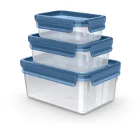 Emsa Frischhaltedose Clip & Close Eco blau 0,55 l, 1 l, 2,2 l, 3-teiliges Set