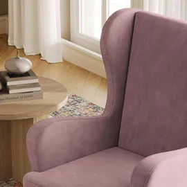 vidaXL Ohrensessel Rosa Samt 64 x 96 x 90 cm Rosa