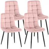 CLP Esszimmerstuhl Antibes Polyester pink 4er Set