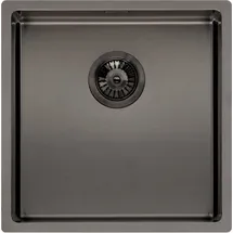 Reginox Miami 40x40 links Einbau Edelstahl anthrazit Handbetätigung 400 x 400 mm