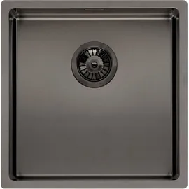 Reginox Miami 40x40 links Einbau Edelstahl anthrazit Handbetätigung 400 x 400 mm
