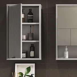 Vicco Hängeschrank für Badezimmer, Eliza 40 x 65 cm, Grau, Tür, moderne Badserie