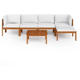 vidaXL Garten-Lounge-Set 6-tlg. cremeweiß Akazie