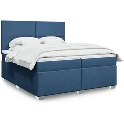 Boxspringbett mit Matratze Blau 200x200 cm Stoff