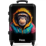 NoBoringSuitcases.com NoBoringSuitcases.com® Handgepäck Koffer Reisekoffer, Reisetasche mit bunter Weste - Kombinationsschloss TSA Schloss, Koffer Klein, Graffiti-Druck