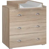 BIM Furniture Kommode MIA 80 cm, mit Wickelunterlage Sonoma Eiche