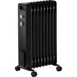 Stahlmann Ölradiator ZR201 schwarz Elektroheizung Energiesparend bis 40 qm Fläche Heizung Elektrisch mit Thermostat und 3 Heizstufen Elektrisches Heizgerät, Electric Heater, Watt:2000W