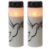 MARELIDA LED Grablicht Taube 21 cm 2 St. weiß