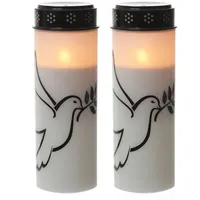 MARELIDA LED Grablicht Taube 21 cm 2 St. weiß