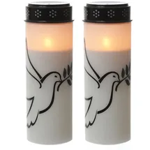 MARELIDA LED Grablicht Taube 21 cm 2 St. weiß