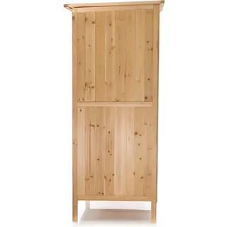 Wiltec Gartenhaus mit 1 Tür in Naturfarbe holz Eintürig Gerätehaus Geräteschuppen Gartenschrank Geräteschrank