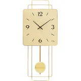 AMS Pendelwanduhr (Quarzuhr, Messinggehäuse,Esszimmer,Wohnzimmer,Made in Germany) goldfarben