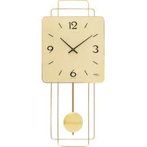 AMS Pendelwanduhr (Quarzuhr, Messinggehäuse,Esszimmer,Wohnzimmer,Made in Germany) goldfarben
