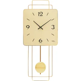AMS Pendelwanduhr (Quarzuhr, Messinggehäuse,Esszimmer,Wohnzimmer,Made in Germany) goldfarben