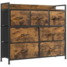 Songmics Kommode 98 x 85 x 28,5 cm Braun/Schwarz