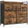 Songmics Kommode 98 x 85 x 28,5 cm Braun/Schwarz
