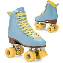 attabo Rollschuhe Mädchen Cascada Größe 40 EU Ökoleder Obermaterial Belüftung Aluminium Kufe 82A Räder Roller Skates mit Zehenschutz und Sicheres Bremsen