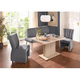 exxpo - sofa fashion Sessel Costa Hochlehnsessel mit Rollen 52 x 95 x 71 cm grau