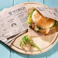 BIOZOYG 1000 Stück Hamburger-Tüten 16x16 cm Snacktüten Fastfood-Tüten in Zeitungspapier-Optik Burgerverpackung umweltfreundlich biologisch abbaubar