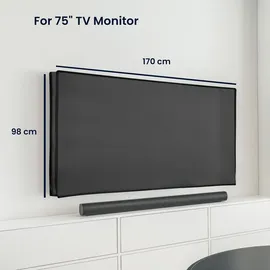 kwmobile 75" TV Abdeckung Indoor - Fernseher Hülle Bildschirmschutz Abdeckung - TV Bildschirm Staubschutzhülle - Fernsehabdeckung - Dunkelgrau