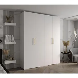 abiks möbel Drehtürenschrank INOVA 200 x 236,7 x 47 cm Weiß/Gold