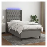 vidaXL Boxspringbett 90 x 190 cm Dunkelgrau