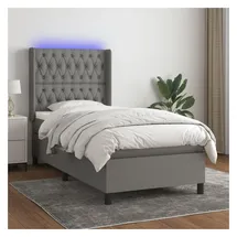 vidaXL Boxspringbett 90 x 190 cm Dunkelgrau